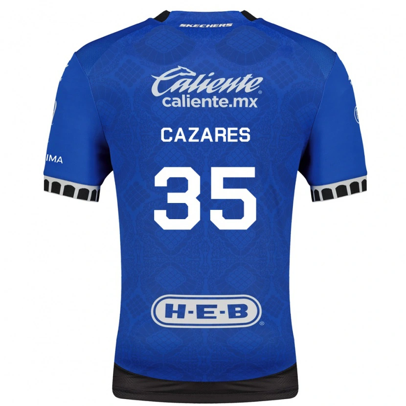 Danxen Criança Camisola Juan Cázares #35 Azul Real Branco Preto Alternativa 2026/27 Camisa Brasil