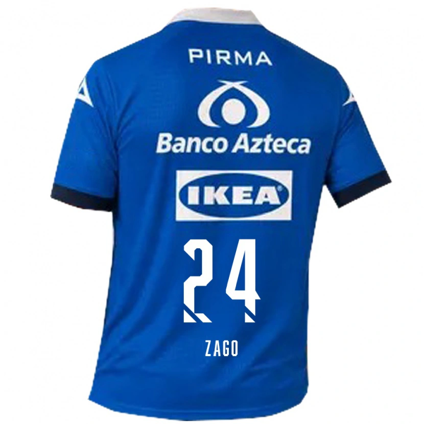 Danxen Criança Camisola Diego Zago #24 Azul Branco Alternativa 2026/27 Camisa Brasil