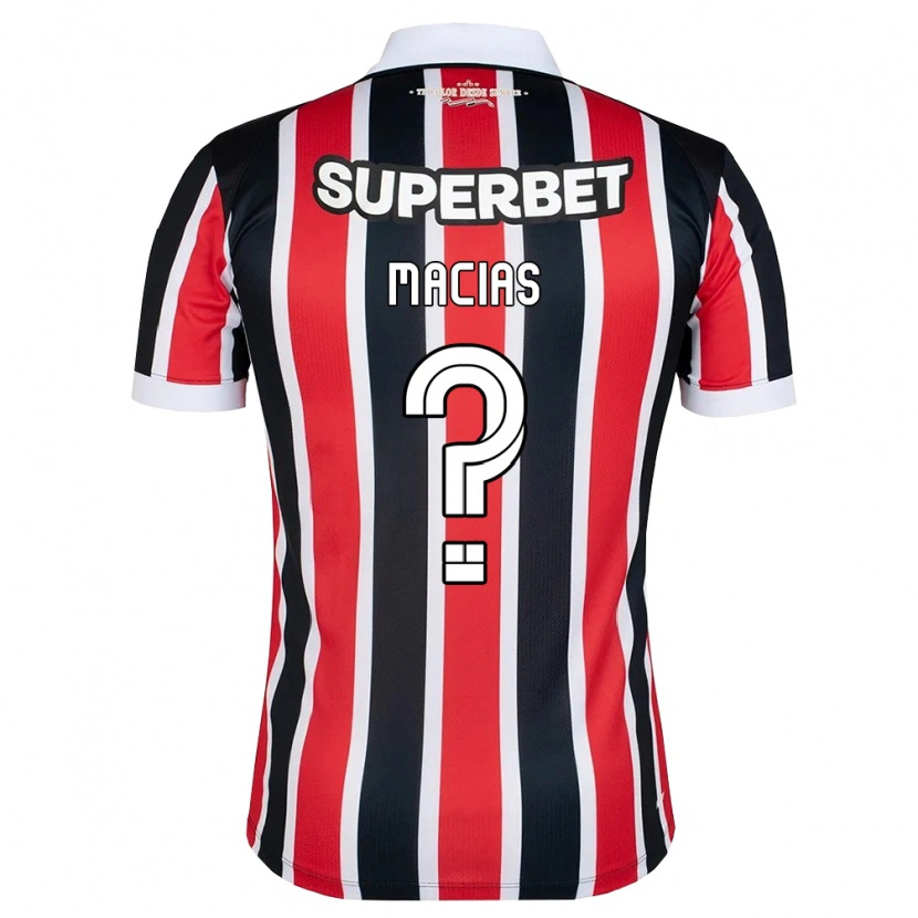 Danxen Criança Camisola Juan Macías #0 Vermelho Branco Preto Alternativa 2026/27 Camisa Brasil