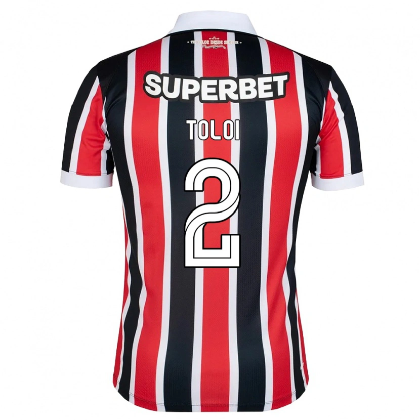 Danxen Criança Camisola Rafael Tolói #2 Vermelho Branco Preto Alternativa 2026/27 Camisa Brasil