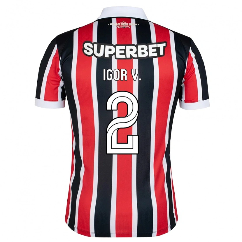 Danxen Criança Camisola Igor Vinicius #2 Vermelho Branco Preto Alternativa 2026/27 Camisa Brasil