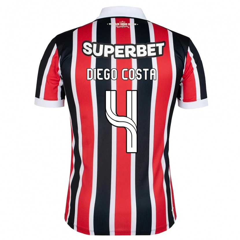 Danxen Criança Camisola Diego Costa #4 Vermelho Branco Preto Alternativa 2026/27 Camisa Brasil