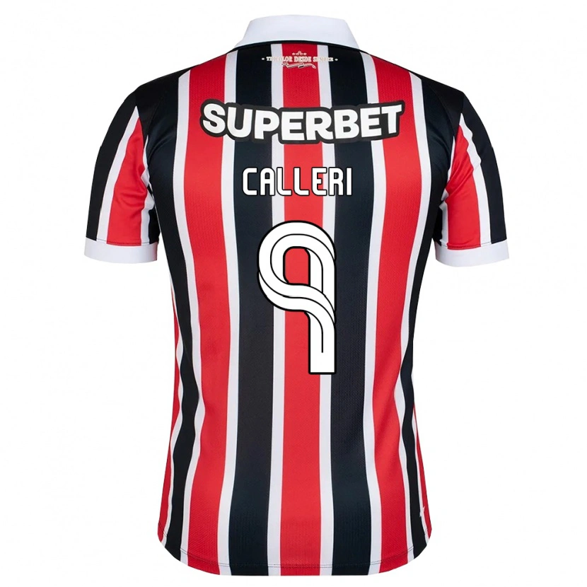 Danxen Criança Camisola Jonathan Calleri #9 Vermelho Branco Preto Alternativa 2026/27 Camisa Brasil