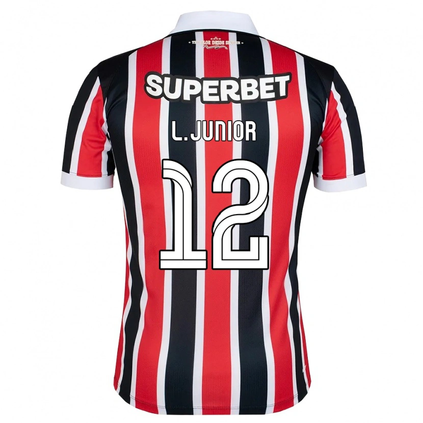 Danxen Criança Camisola Luciano Anacleto Junior #12 Vermelho Branco Preto Alternativa 2026/27 Camisa Brasil