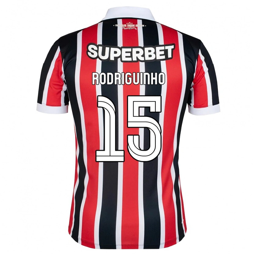Danxen Criança Camisola Rodriguinho #15 Vermelho Branco Preto Alternativa 2026/27 Camisa Brasil