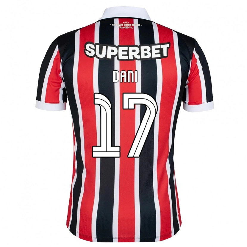 Danxen Criança Camisola Dani #17 Vermelho Branco Preto Alternativa 2026/27 Camisa Brasil