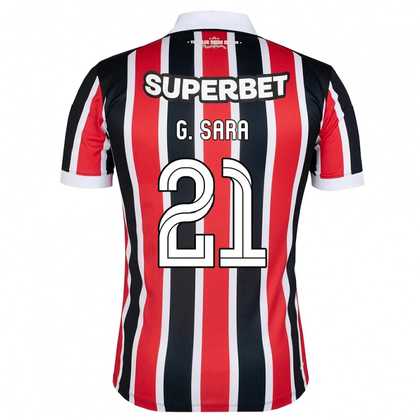 Danxen Criança Camisola Gabriel Sara #21 Vermelho Branco Preto Alternativa 2026/27 Camisa Brasil