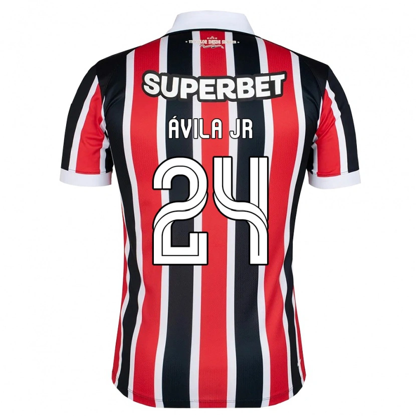 Danxen Criança Camisola Marvin Ávila Jr #24 Vermelho Branco Preto Alternativa 2026/27 Camisa Brasil