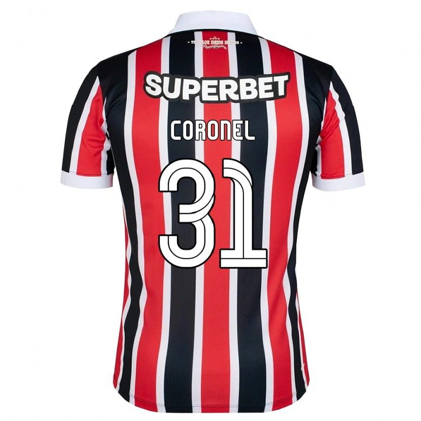 Danxen Criança Camisola Carlos Coronel #31 Vermelho Branco Preto Alternativa 2026/27 Camisa Brasil