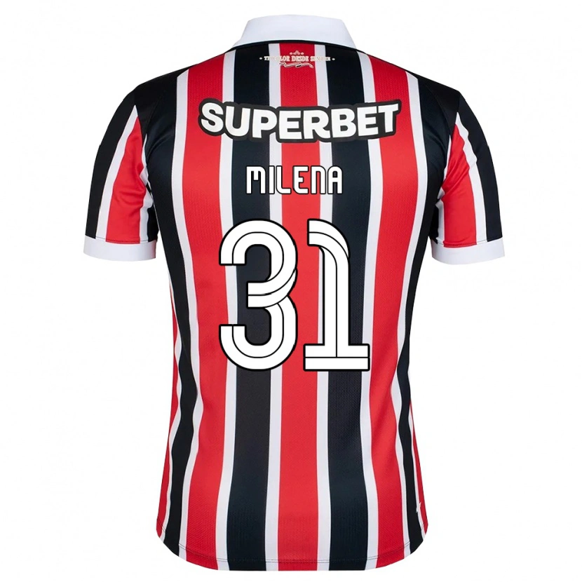 Danxen Criança Camisola Milena #31 Vermelho Branco Preto Alternativa 2026/27 Camisa Brasil