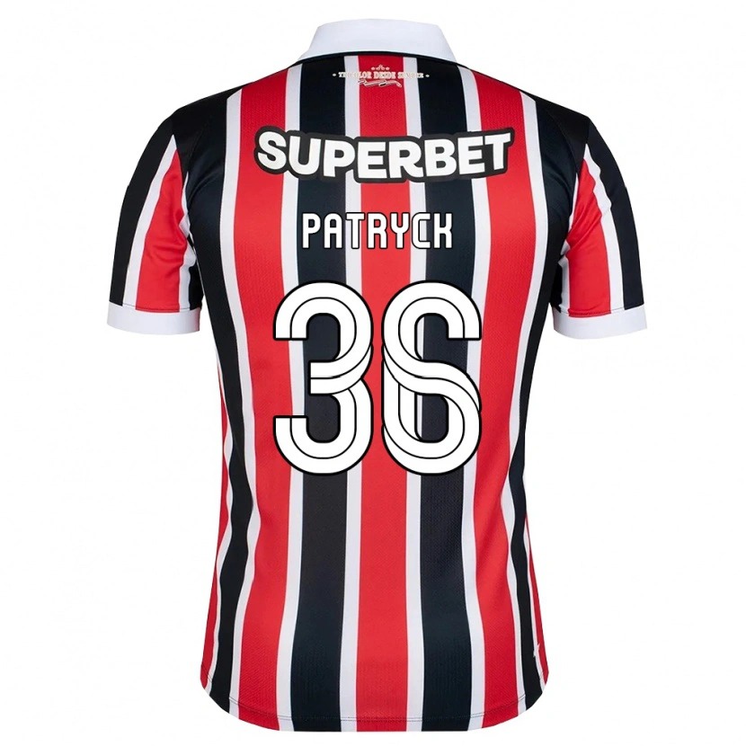 Danxen Criança Camisola Patryck #36 Vermelho Branco Preto Alternativa 2026/27 Camisa Brasil
