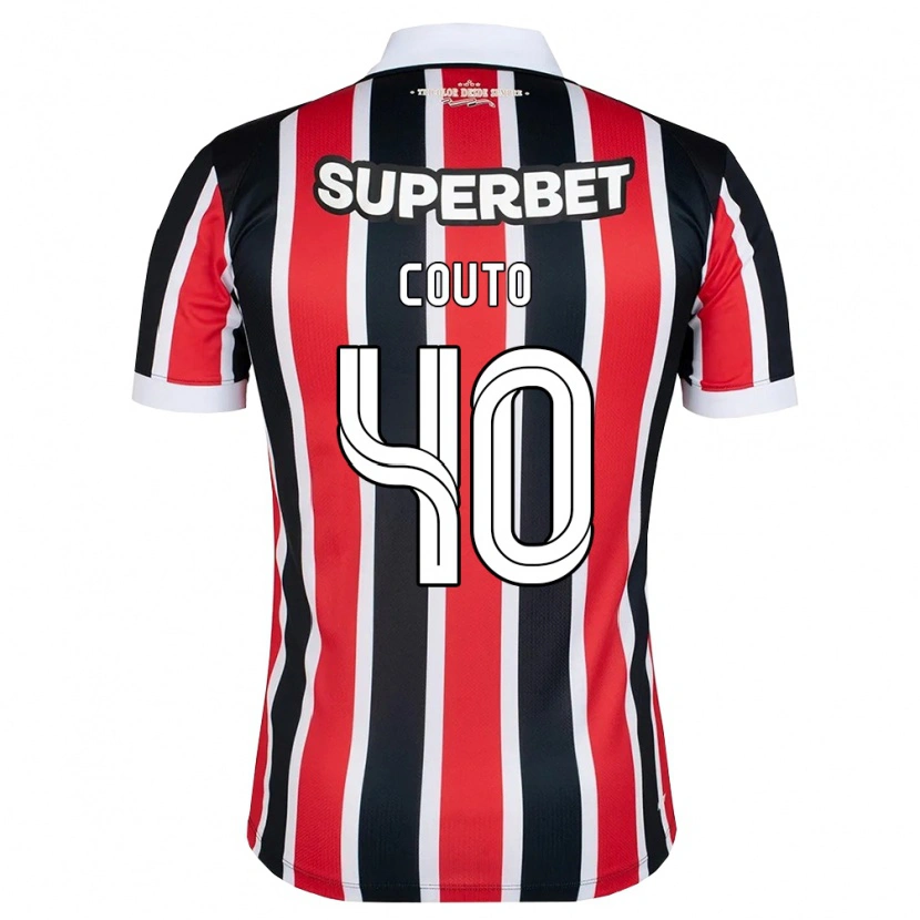 Danxen Criança Camisola Thiago Couto #40 Vermelho Branco Preto Alternativa 2026/27 Camisa Brasil