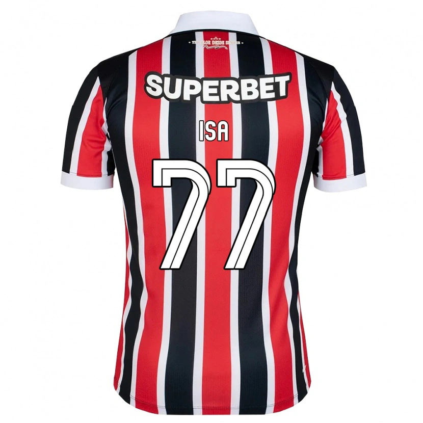 Danxen Criança Camisola Isa #77 Vermelho Branco Preto Alternativa 2026/27 Camisa Brasil