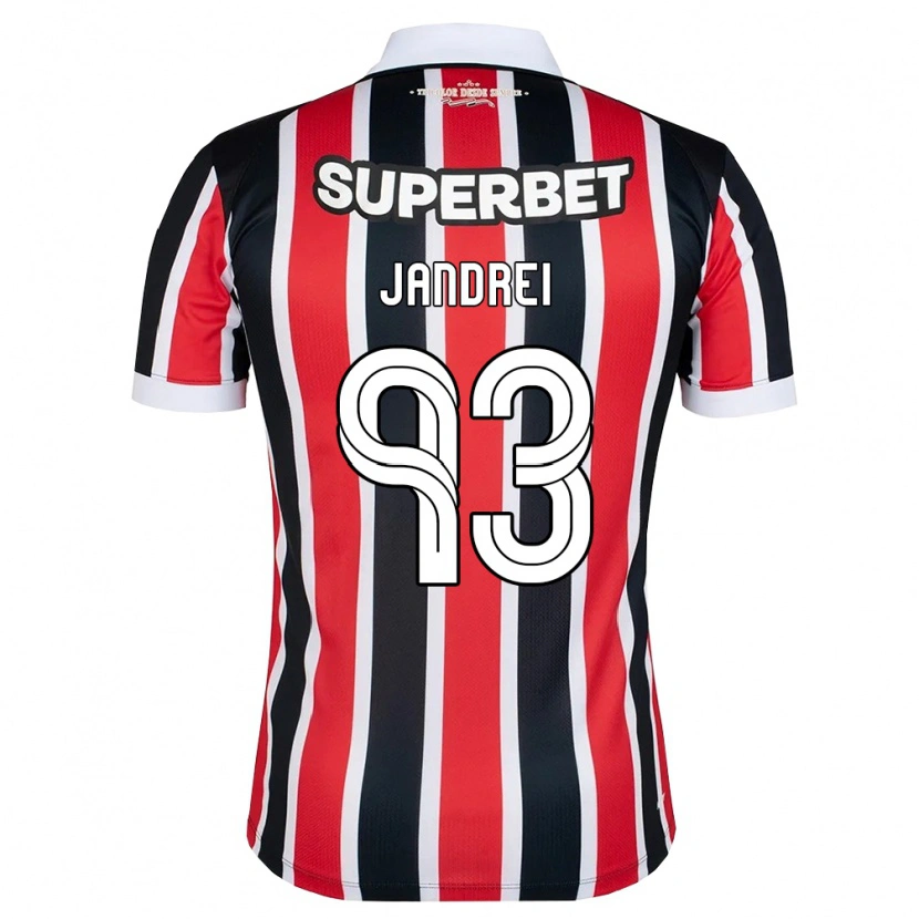 Danxen Criança Camisola Jandrei #93 Vermelho Branco Preto Alternativa 2026/27 Camisa Brasil