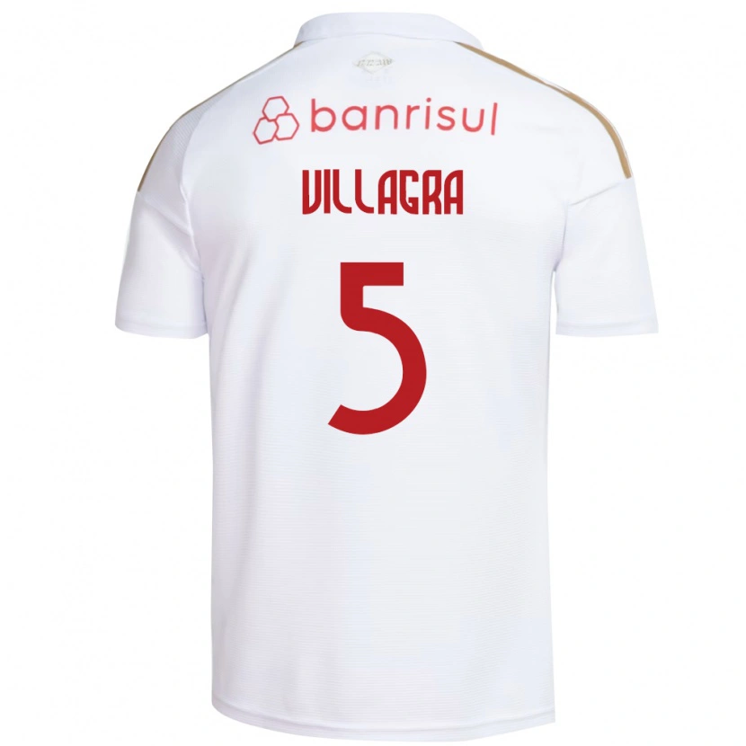 Danxen Criança Camisola Rodrigo Villagra #5 Branco Vermelho Alternativa 2026/27 Camisa Brasil