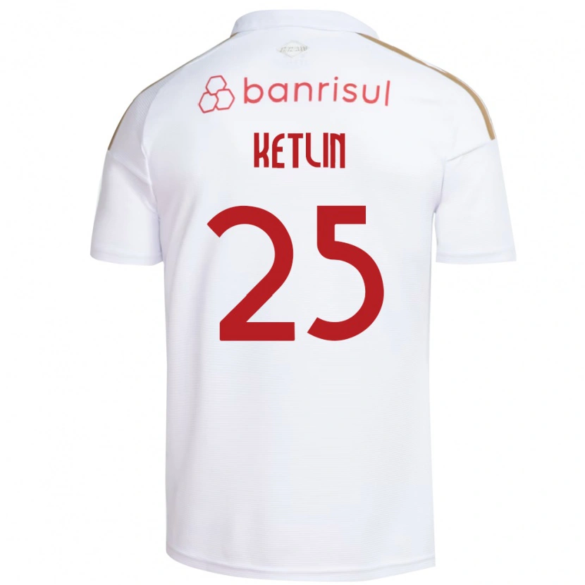 Danxen Criança Camisola Ketlin #25 Branco Vermelho Alternativa 2026/27 Camisa Brasil