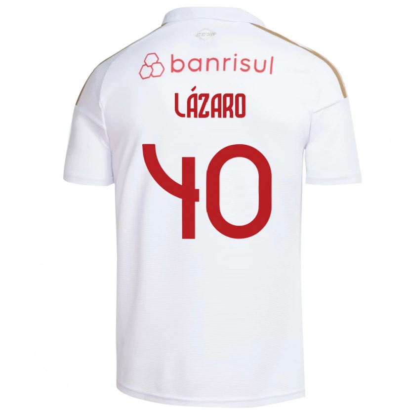 Danxen Criança Camisola Lázaro Gonçalves Do Nascimento Junior #40 Branco Vermelho Alternativa 2026/27 Camisa Brasil