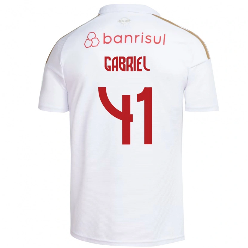 Danxen Criança Camisola Victor Gabriel #41 Branco Vermelho Alternativa 2026/27 Camisa Brasil
