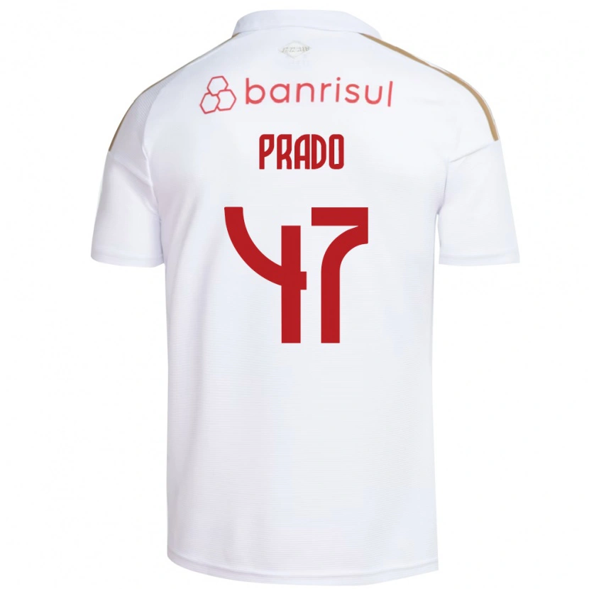 Danxen Criança Camisola Gustavo Prado #47 Branco Vermelho Alternativa 2026/27 Camisa Brasil