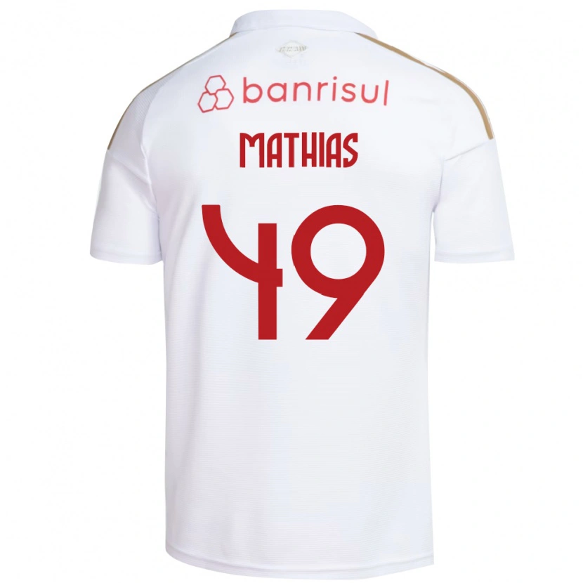 Danxen Criança Camisola Ricardo Mathias #49 Branco Vermelho Alternativa 2026/27 Camisa Brasil