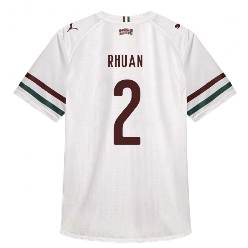 Danxen Criança Camisola Rhuan Allan Dourado Ribeiro #2 Branco Verde Borgonha Alternativa 2026/27 Camisa Brasil