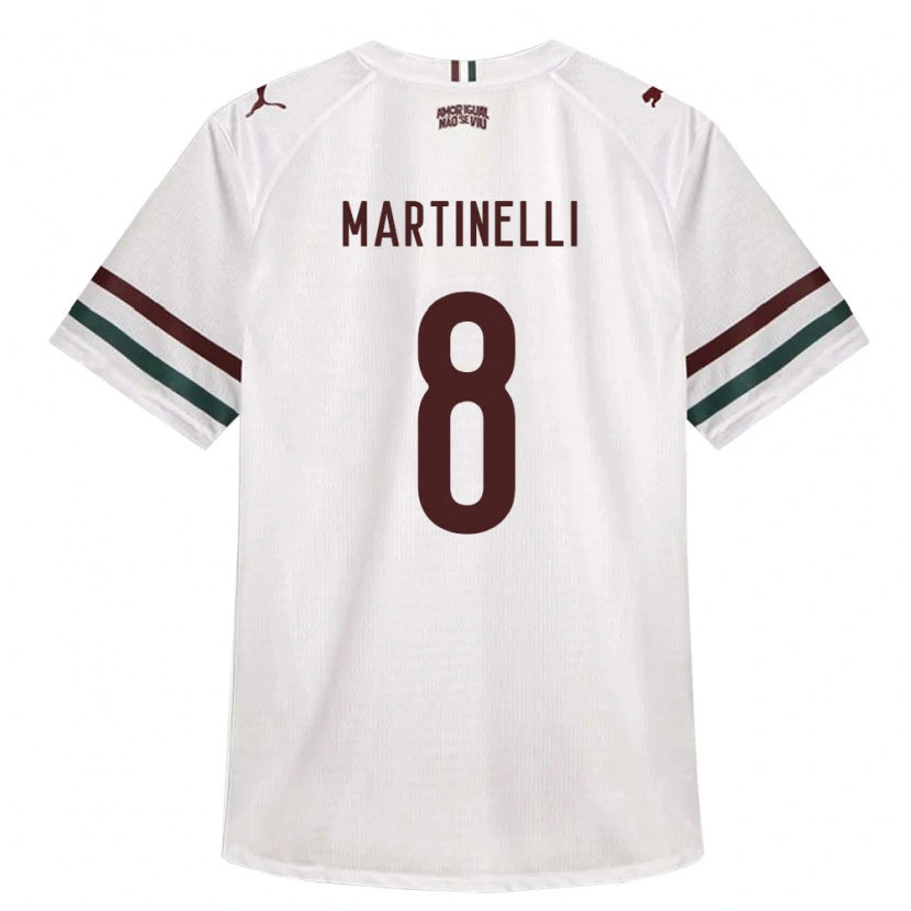 Danxen Criança Camisola Matheus Martinelli Lima #8 Branco Verde Borgonha Alternativa 2026/27 Camisa Brasil