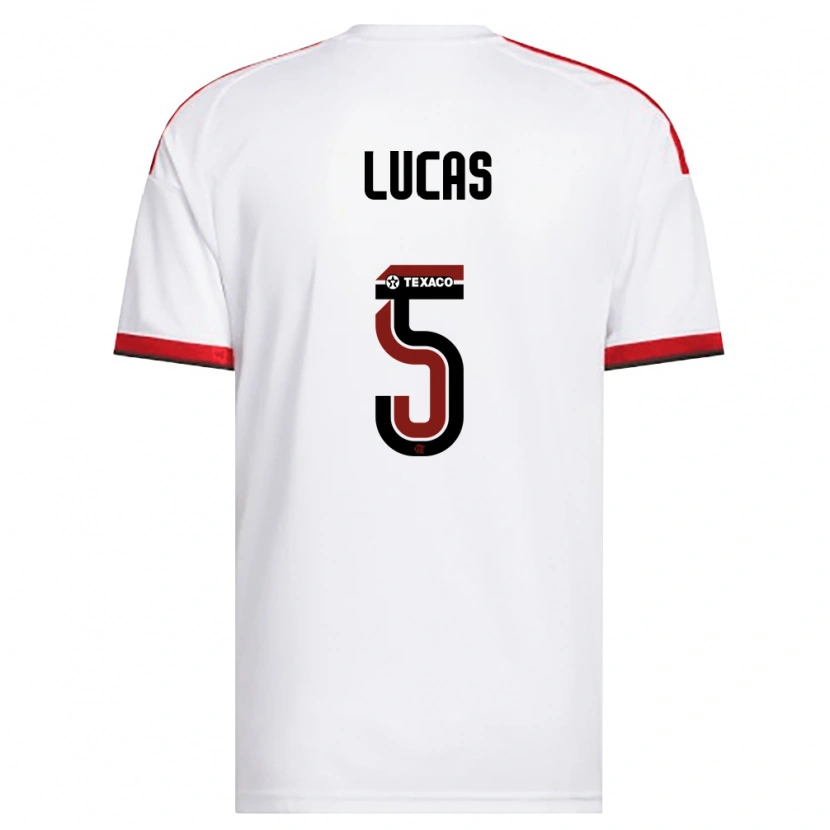 Danxen Criança Camisola Rayan Lucas #5 Branco Vermelho Preto Alternativa 2026/27 Camisa Brasil
