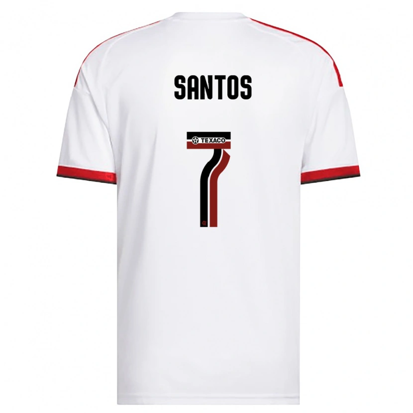 Danxen Criança Camisola Alan Santos #7 Branco Vermelho Preto Alternativa 2026/27 Camisa Brasil