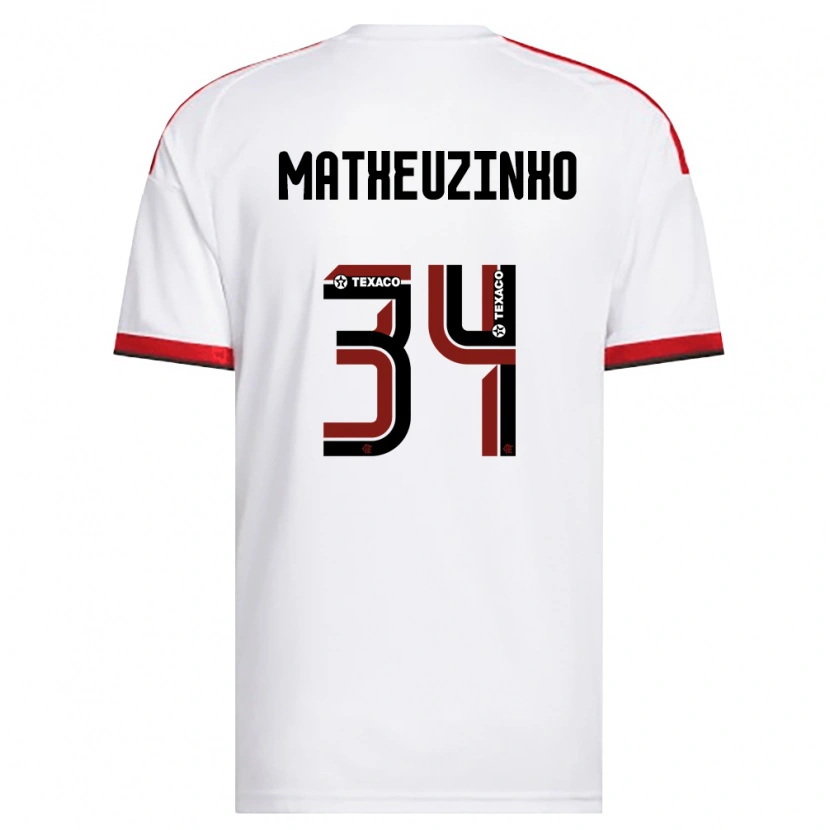 Danxen Criança Camisola Matheuzinho #34 Branco Vermelho Preto Alternativa 2026/27 Camisa Brasil