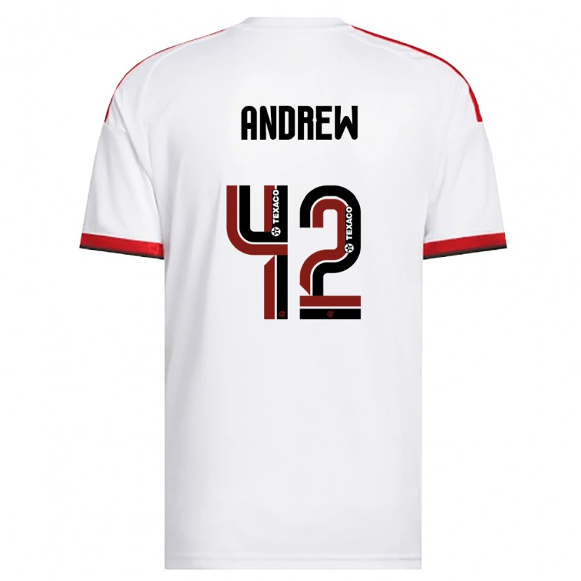 Danxen Criança Camisola Andrew Da Silva Ventura #42 Branco Vermelho Preto Alternativa 2026/27 Camisa Brasil