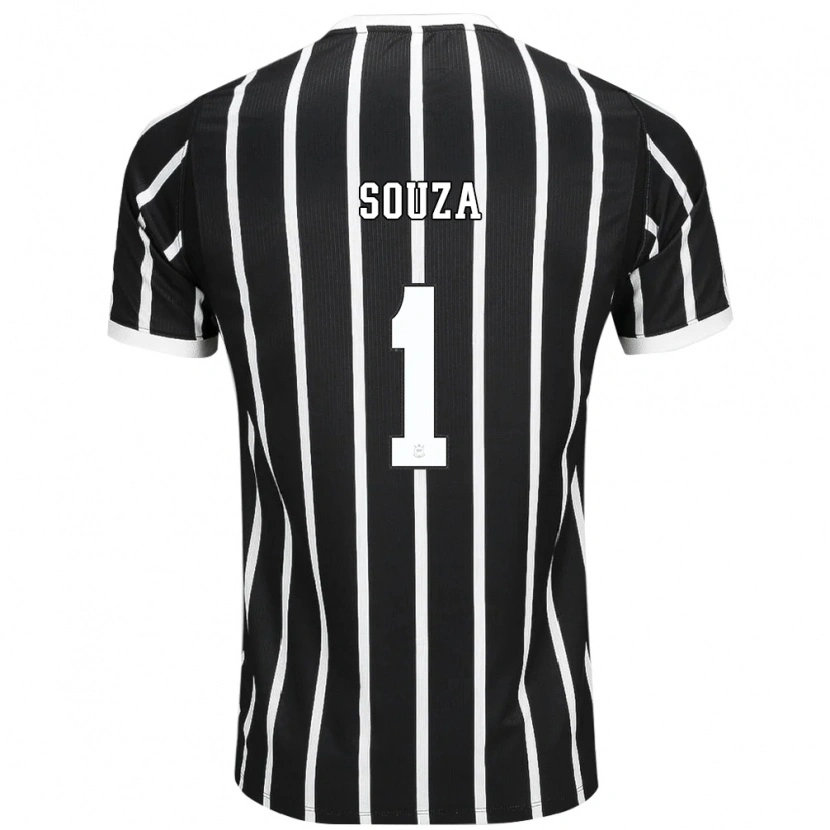 Danxen Criança Camisola Hugo Souza #1 Preto Branco Vermelho Alternativa 2026/27 Camisa Brasil
