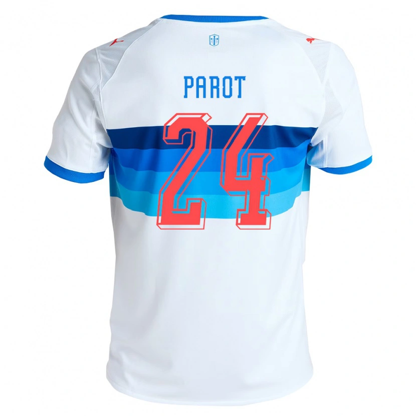 Danxen Homem Camisola Alfonso Parot #24 Branco Azul Celeste Principal 2026/27 Camisa Brasil