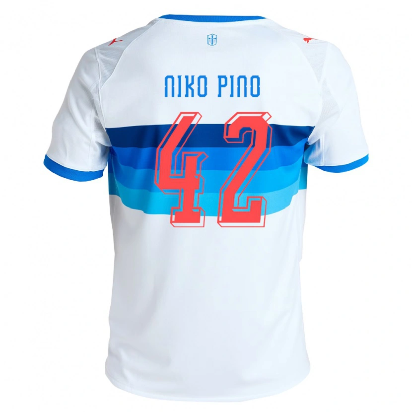 Danxen Homem Camisola Nickolas Pino #42 Branco Azul Celeste Principal 2026/27 Camisa Brasil