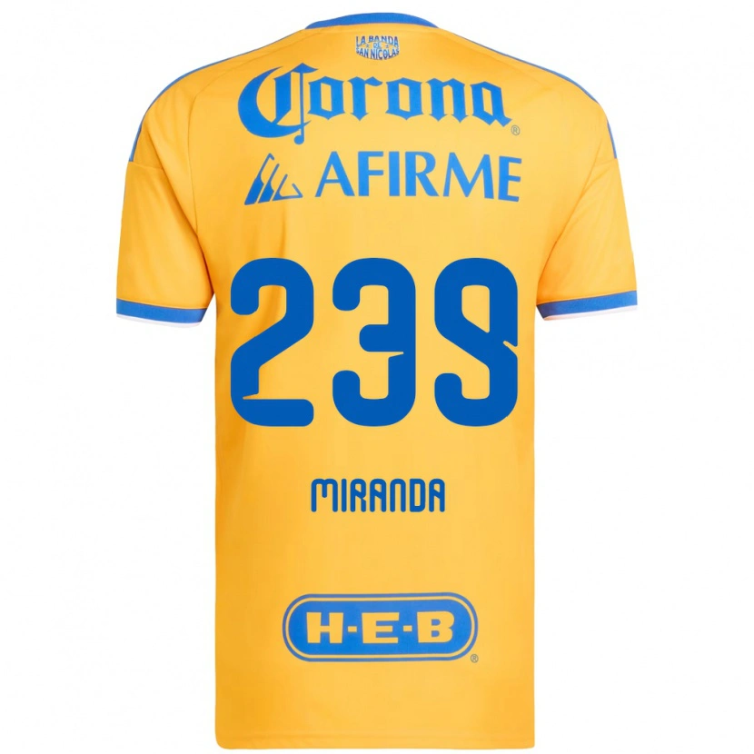Danxen Homem Camisola Jesús Miranda #239 Amarelo Azul Principal 2026/27 Camisa Brasil