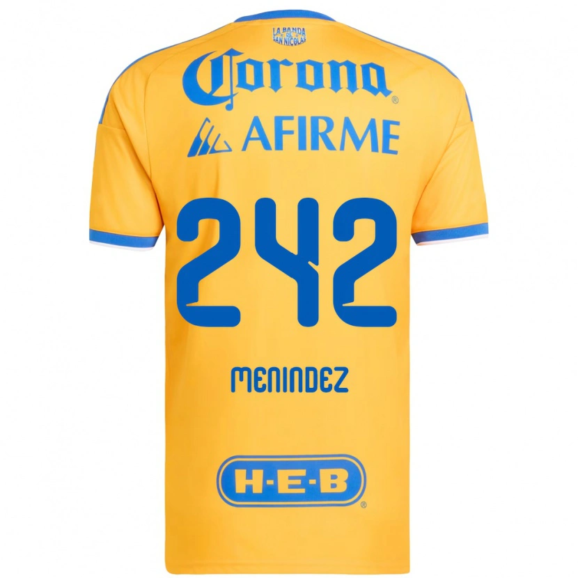 Danxen Homem Camisola Jonathan Menindez #242 Amarelo Azul Principal 2026/27 Camisa Brasil