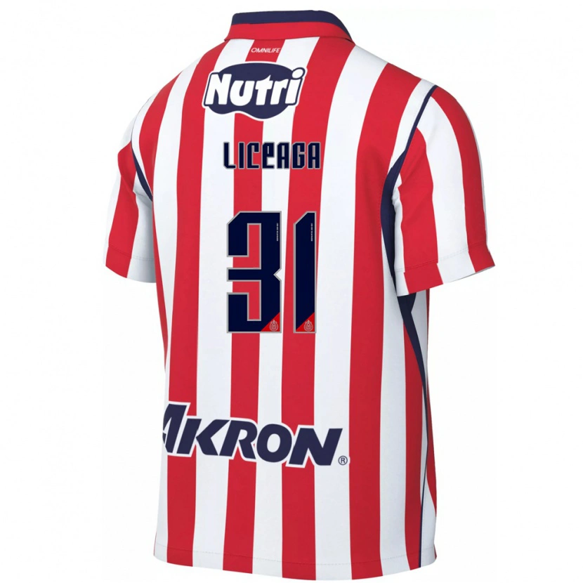 Danxen Homem Camisola Sebastián Liceaga #31 Vermelho Branco Principal 2026/27 Camisa Brasil