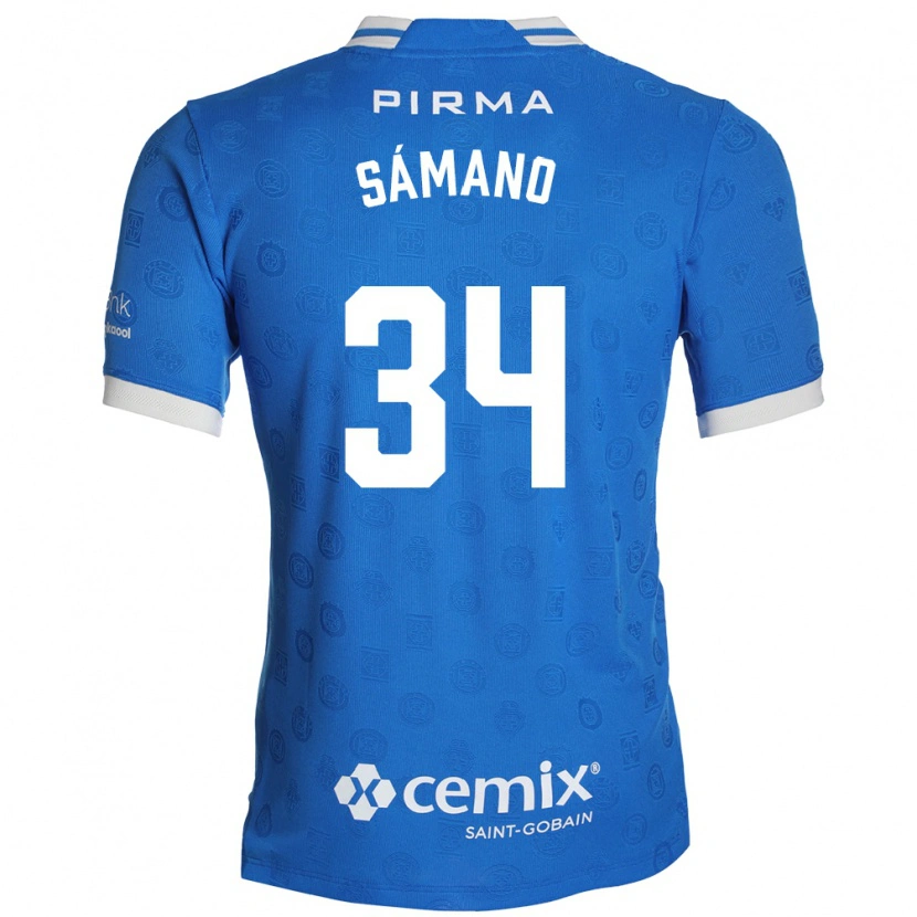 Danxen Homem Camisola Leonardo Sámano #34 Azul Branco Vermelho Principal 2026/27 Camisa Brasil