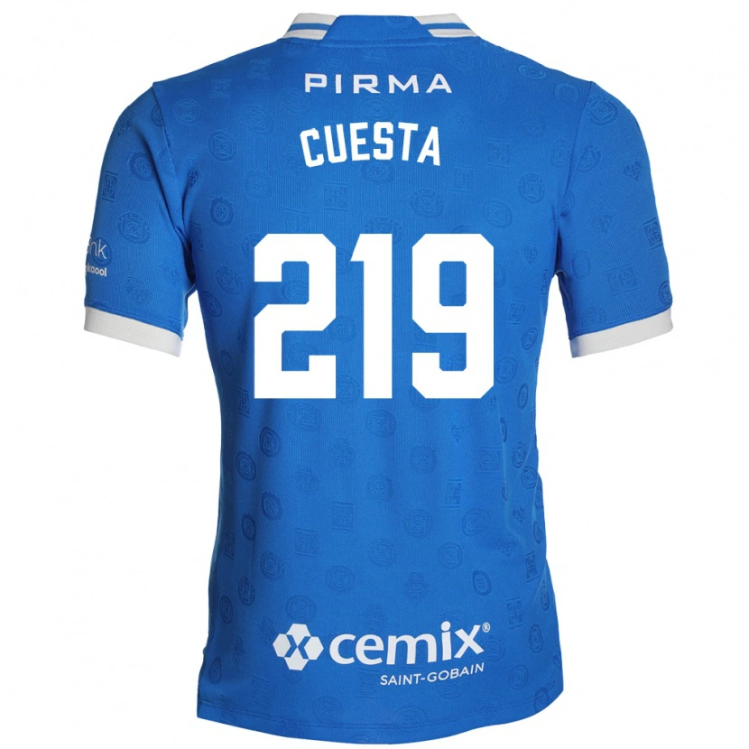 Danxen Homem Camisola Íñigo Cuesta #219 Azul Branco Vermelho Principal 2026/27 Camisa Brasil