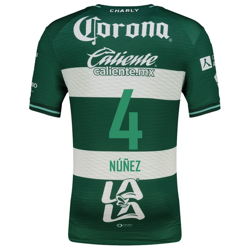 Danxen Homem Camisola Santiago Núñez #4 Verde Branco Principal 2026/27 Camisa Brasil