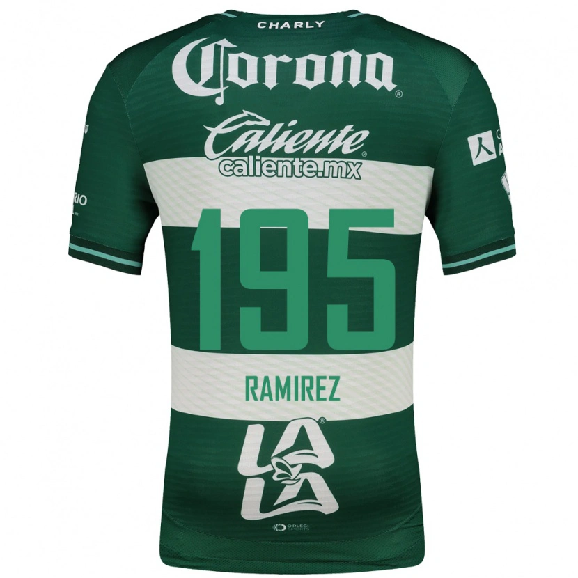Danxen Homem Camisola Jesús Ramírez #195 Verde Branco Principal 2026/27 Camisa Brasil