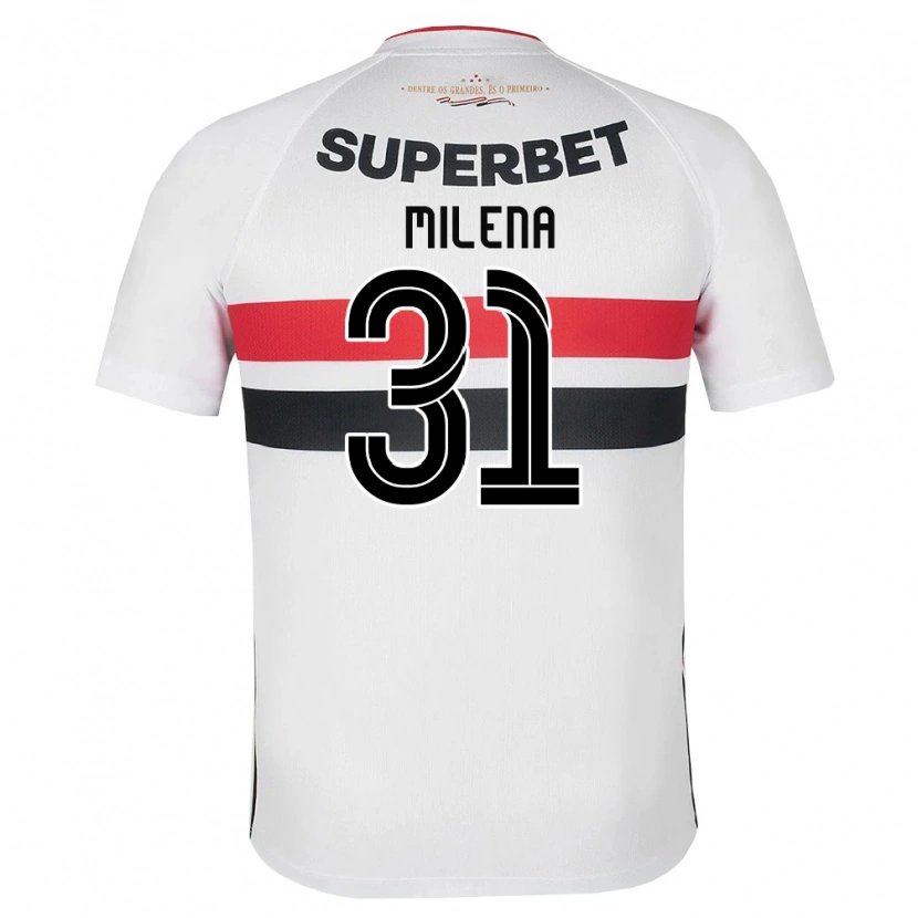 Danxen Homem Camisola Milena #31 Branco Vermelho Preto Principal 2026/27 Camisa Brasil