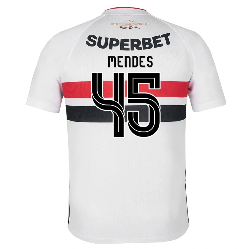 Danxen Homem Camisola Nathan Mendes #45 Branco Vermelho Preto Principal 2026/27 Camisa Brasil