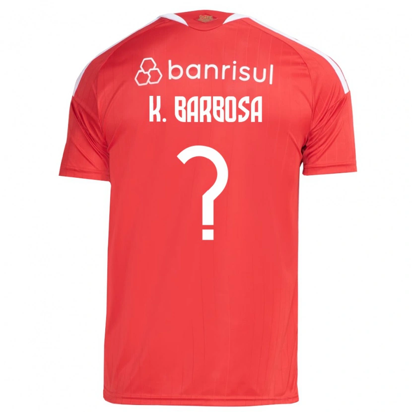 Danxen Homem Camisola Kauã Barbosa #0 Vermelho Branco Principal 2026/27 Camisa Brasil