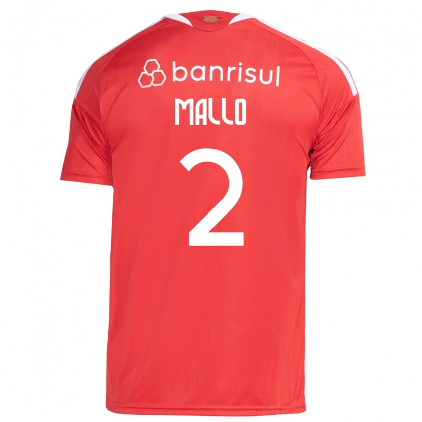 Danxen Homem Camisola Hugo Mallo #2 Vermelho Branco Principal 2026/27 Camisa Brasil