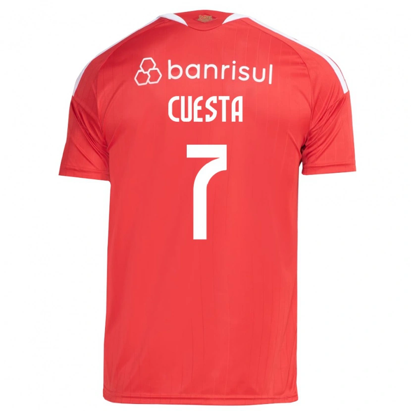 Danxen Homem Camisola Juan Manuel Cuesta #7 Vermelho Branco Principal 2026/27 Camisa Brasil