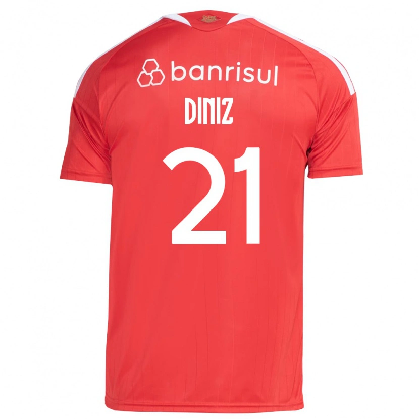 Danxen Homem Camisola Kauã Diniz #21 Vermelho Branco Principal 2026/27 Camisa Brasil