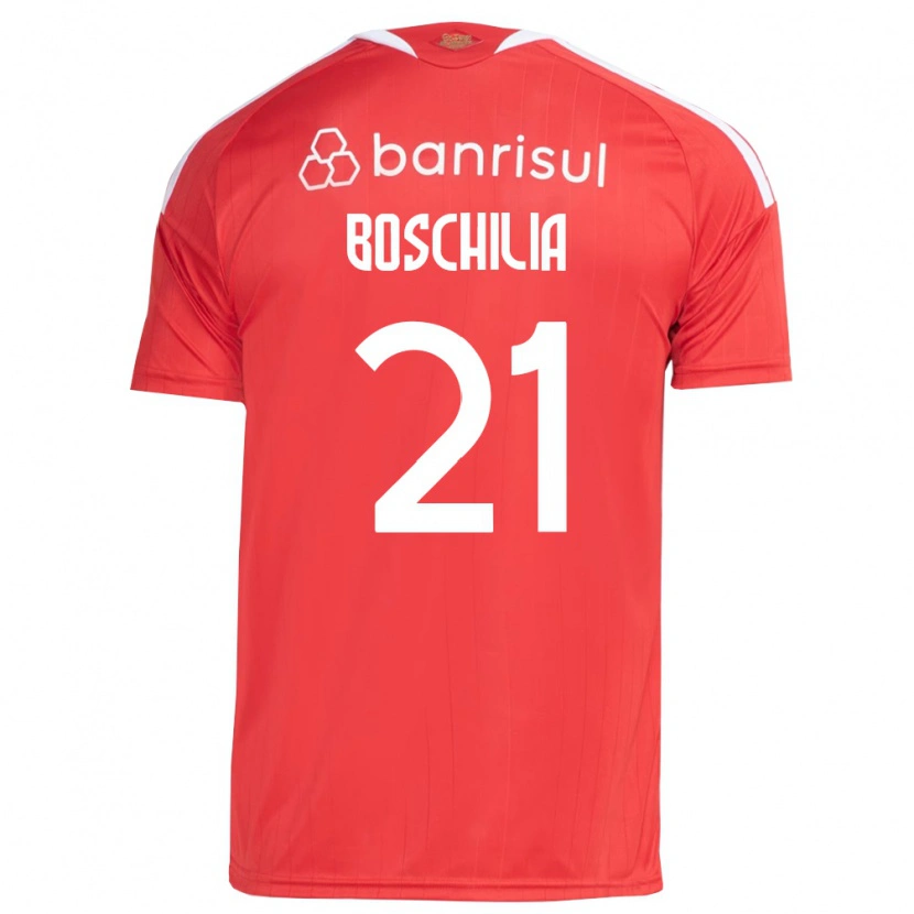 Danxen Homem Camisola Gabriel Boschilia #21 Vermelho Branco Principal 2026/27 Camisa Brasil