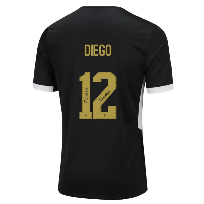 Danxen Homem Camisola Diego #12 Preto Branco Amarelo Principal 2026/27 Camisa Brasil