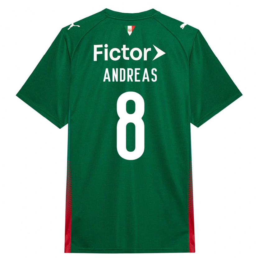 Danxen Homem Camisola Andreas Pereira #8 Verde Vermelho Branco Principal 2026/27 Camisa Brasil