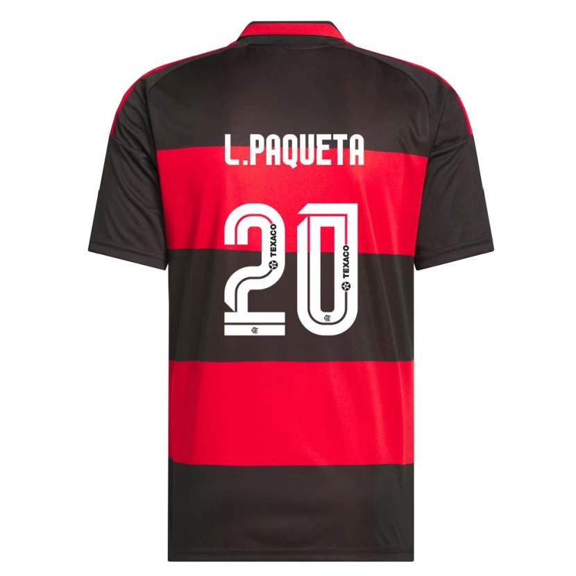 Danxen Homem Camisola Lucas Paquetá #20 Vermelho Preto Branco Principal 2026/27 Camisa Brasil